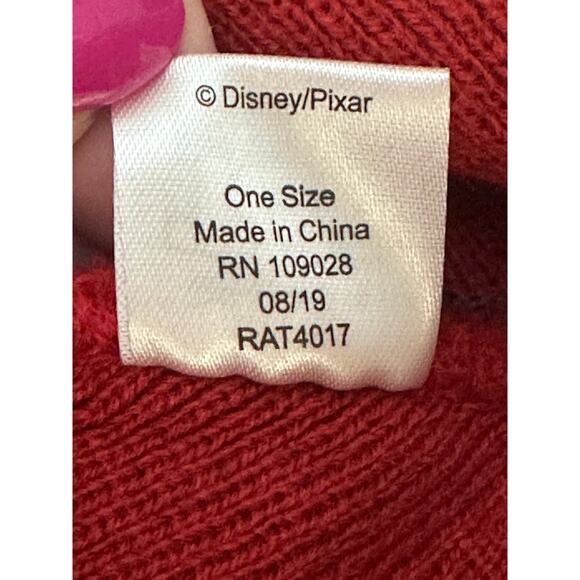 Disney Toy Story Pizza Planet Beanie Winter Hat Red and White NEW - Picture 5 of 5